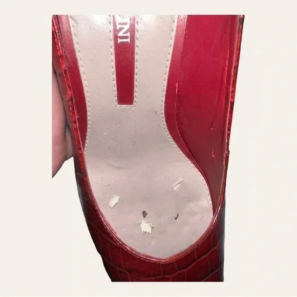 Women’s ENZO ANGIOLINI HEELS‎ CONE HEELS ALLIGATOR SKIN RED IN COLOR SIZE 6.5M - Picture 10 of 16